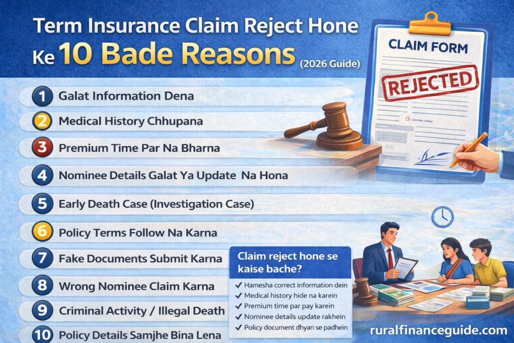 term insurance claim reject hone ke karan 