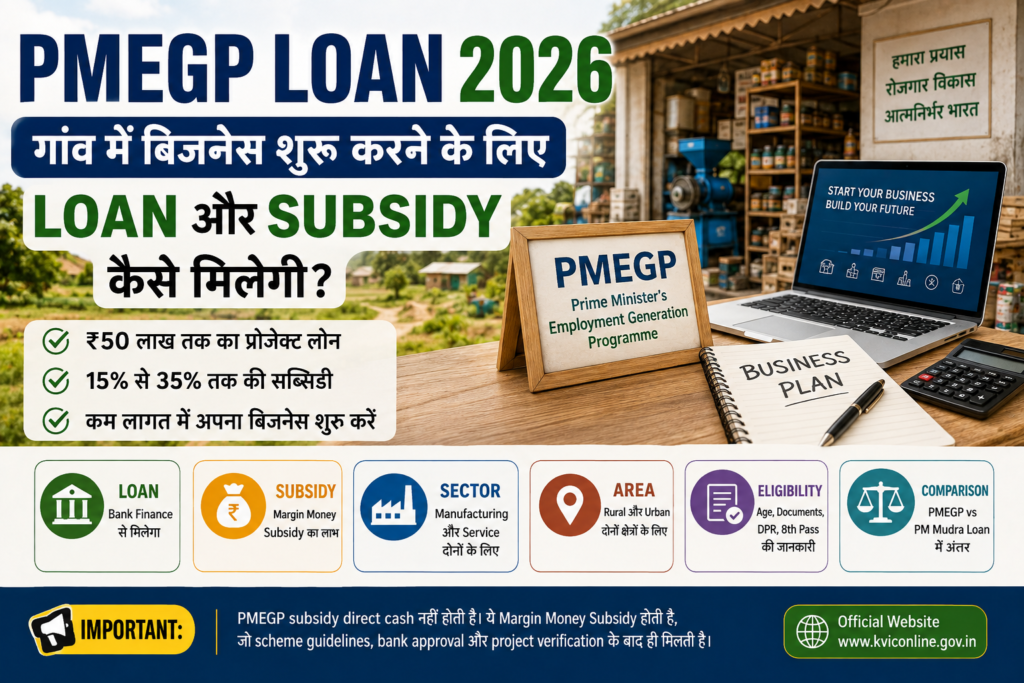 PMEGP Loan 2026 Gaon Mein Business Ke Liye Loan Aur Subsidy Guide